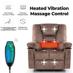 Übergroßer Samt-Elektro-Lift-Sessel mit Massage, Heizung und Taschen  