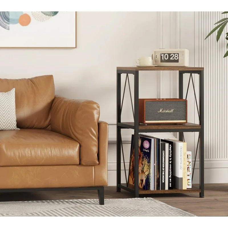 3 szintes lemezjátszó állvány vinil lemez tárolóval - 11.85D x 15.94W x 30.91H