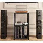 3 szintes lemezjátszó állvány vinil lemez tárolóval - 11.85D x 15.94W x 30.91H