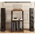 3 szintes lemezjátszó állvány vinil lemez tárolóval - 11.85D x 15.94W x 30.91H