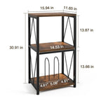 3 szintes lemezjátszó állvány vinil lemez tárolóval - 11.85D x 15.94W x 30.91H