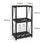 3 szintes lemezjátszó állvány vinil lemez tárolóval - 11.85D x 15.94W x 30.91H