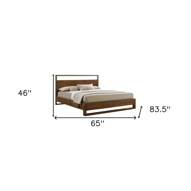 Struttura letto matrimoniale in legno marrone