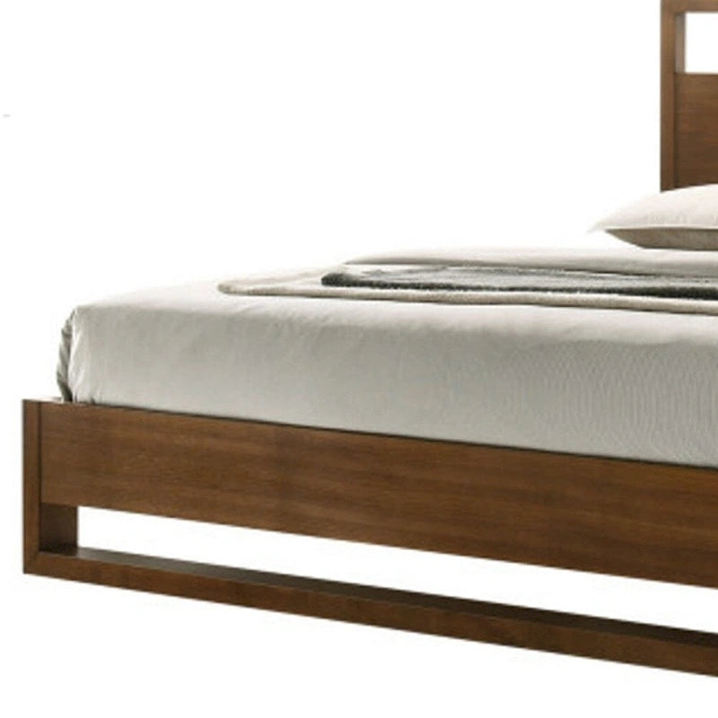 Struttura letto matrimoniale in legno marrone