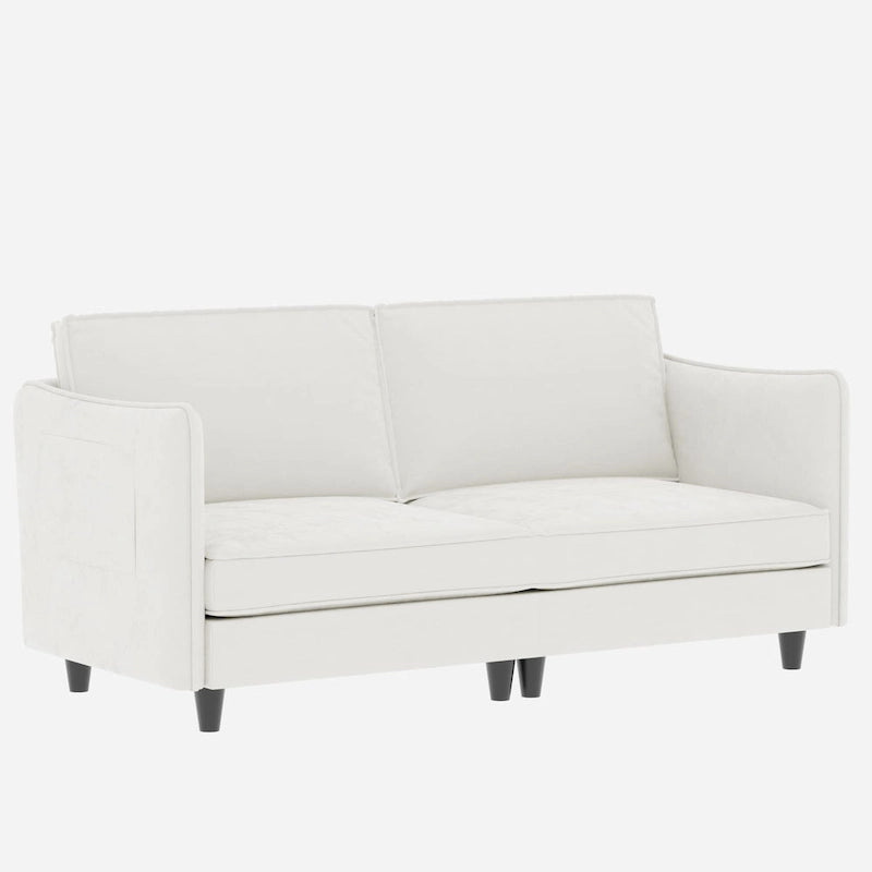 74 Zoll Mid-Century Modern Sofa für zwei Personen mit Seitentasche  