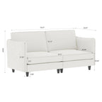 74 Zoll Mid-Century Modern Sofa für zwei Personen mit Seitentasche  