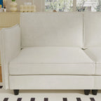 74 Zoll Mid-Century Modern Sofa für zwei Personen mit Seitentasche  