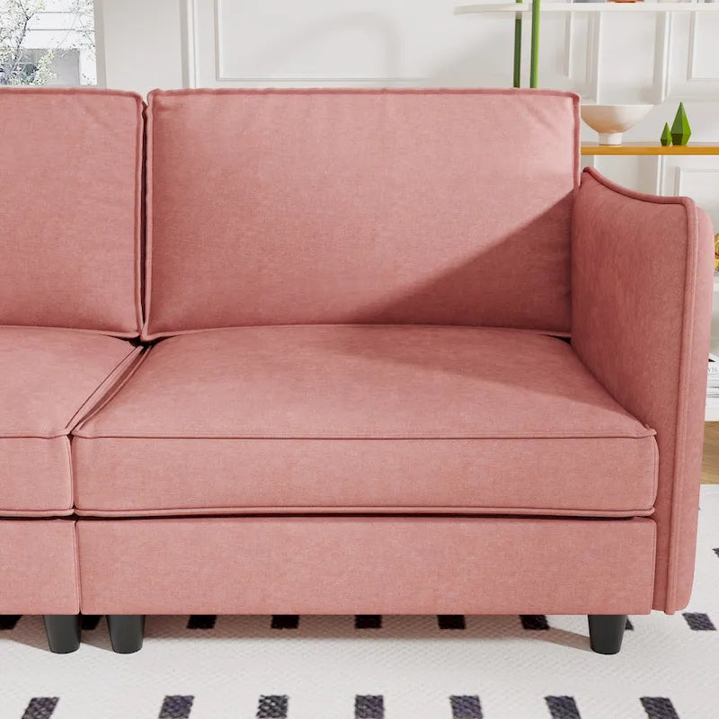 74 Zoll Mid-Century Modern Sofa für zwei Personen mit Seitentasche  