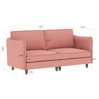 74 Zoll Mid-Century Modern Sofa für zwei Personen mit Seitentasche  