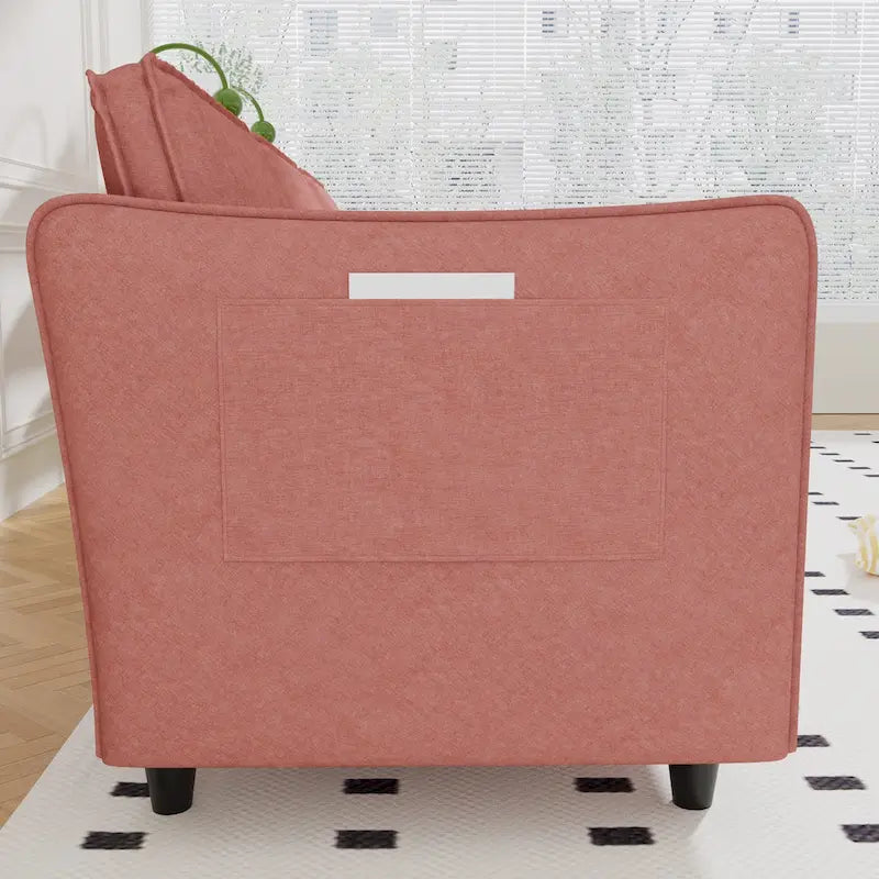 74 Zoll Mid-Century Modern Sofa für zwei Personen mit Seitentasche  
