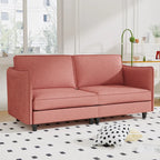 74 Zoll Mid-Century Modern Sofa für zwei Personen mit Seitentasche  