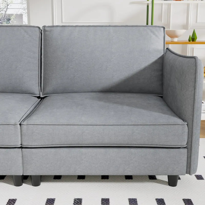 74 Zoll Mid-Century Modern Sofa für zwei Personen mit Seitentasche  
