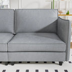 74 Zoll Mid-Century Modern Sofa für zwei Personen mit Seitentasche  