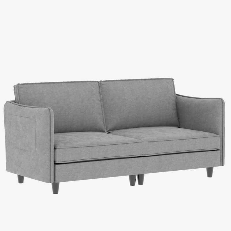 74 Zoll Mid-Century Modern Sofa für zwei Personen mit Seitentasche  