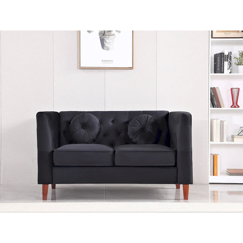 Velvet Classic Chesterfield Sofa and Loveseat