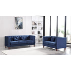 Divano e poltrona Chesterfield classici in velluto