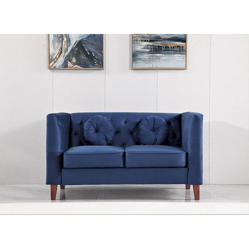 Divano e poltrona Chesterfield classici in velluto