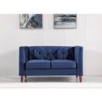 Divano e poltrona Chesterfield classici in velluto