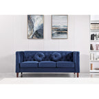 Divano e poltrona Chesterfield classici in velluto