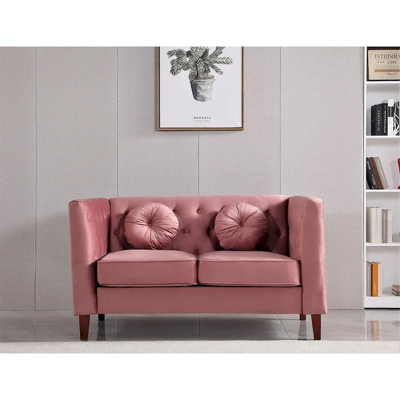 Divano e poltrona Chesterfield classici in velluto