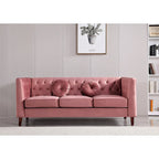 Divano e poltrona Chesterfield classici in velluto