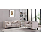 Divano e poltrona Chesterfield classici in velluto