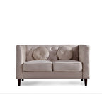 Divano e poltrona Chesterfield classici in velluto
