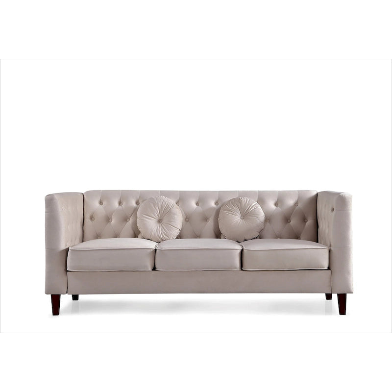 Divano e poltrona Chesterfield classici in velluto
