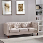 Divano e poltrona Chesterfield classici in velluto