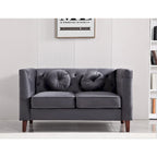 Divano e poltrona Chesterfield classici in velluto