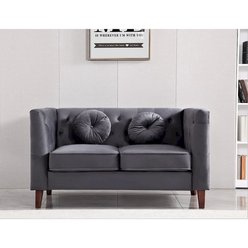 Divano e poltrona Chesterfield classici in velluto