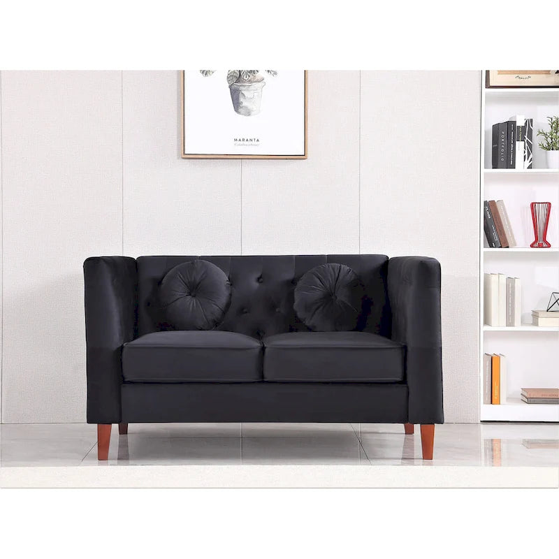 Divano e poltrona Chesterfield classici in velluto