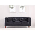 Divano e poltrona Chesterfield classici in velluto