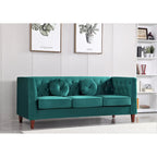 Divano e poltrona Chesterfield classici in velluto
