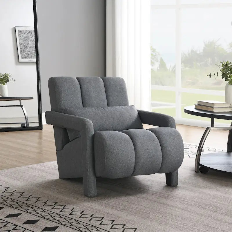 Dark Grey Modern 27.5 Upholstered Accent Chair