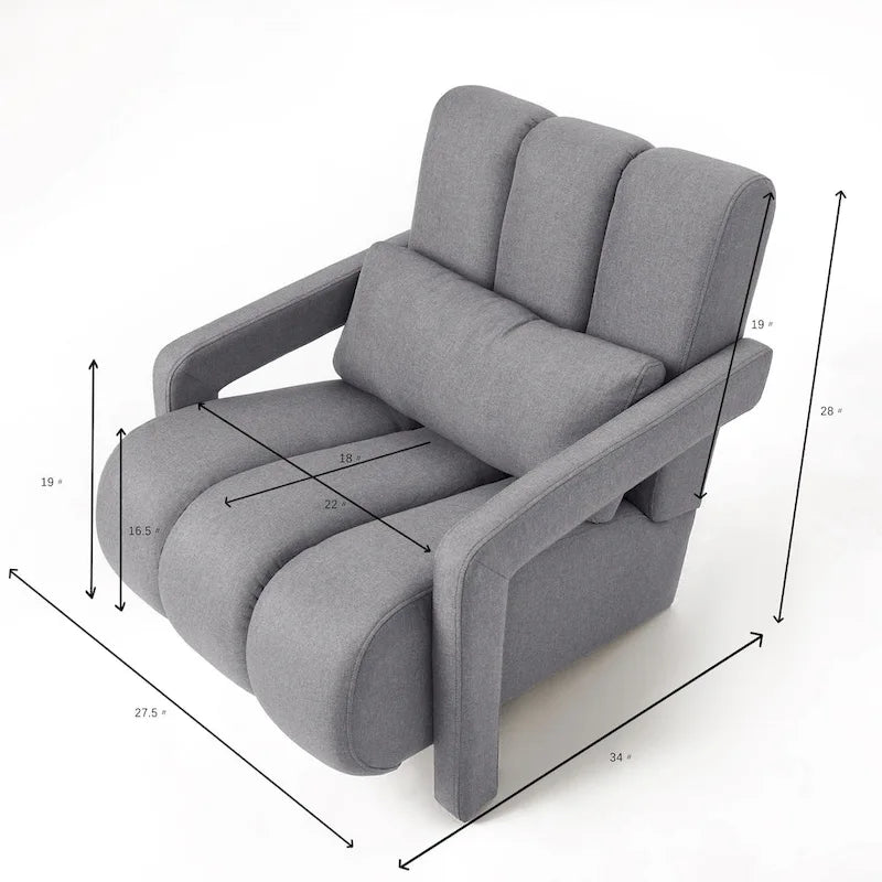 Poltrona moderna imbottita grigio scuro 27,5
