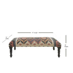 47 Beige Brown and Rust Southwest Distressed Bench