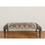 47 Beige Brown and Rust Southwest Distressed Bench