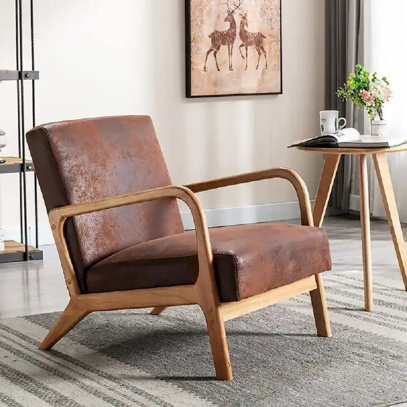 25 Zoll Mid-Century Modern Sessel mit offenem Rahmen und Armlehnen