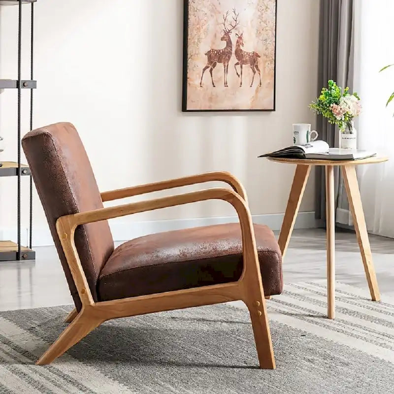 25 Zoll Mid-Century Modern Sessel mit offenem Rahmen und Armlehnen
