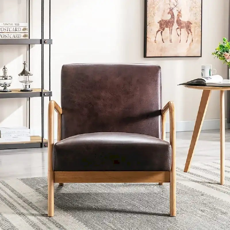 25 Zoll Mid-Century Modern Sessel mit offenem Rahmen und Armlehnen