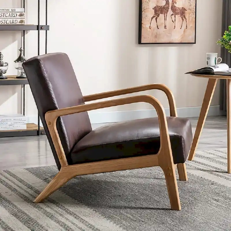 25 Zoll Mid-Century Modern Sessel mit offenem Rahmen und Armlehnen
