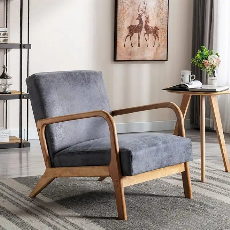 25 Zoll Mid-Century Modern Sessel mit offenem Rahmen und Armlehnen