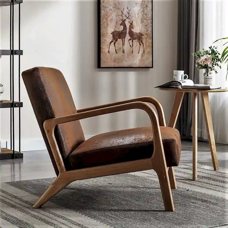 25 Zoll Mid-Century Modern Sessel mit offenem Rahmen und Armlehnen