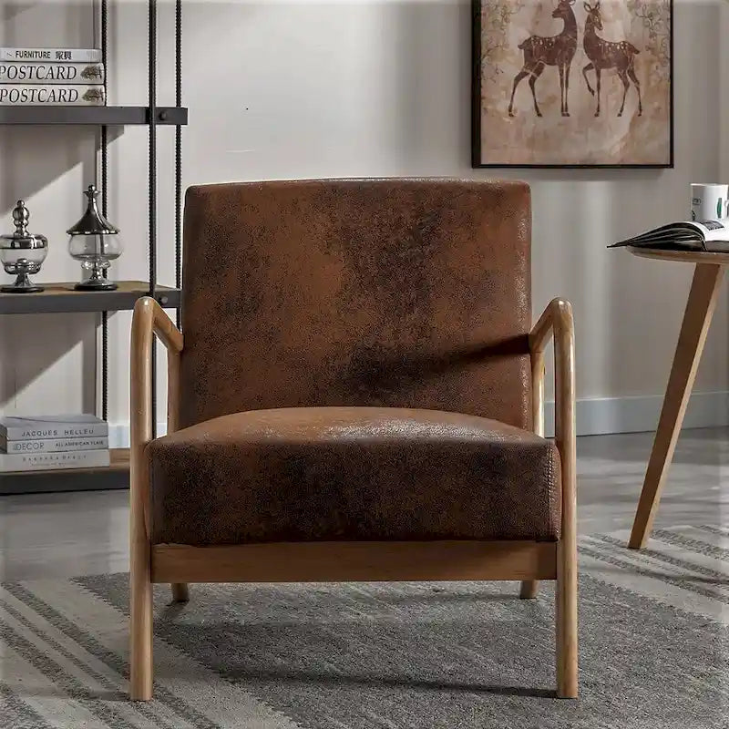 25 Zoll Mid-Century Modern Sessel mit offenem Rahmen und Armlehnen