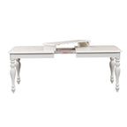 Mesa de comedor rectangular color blanco ostra  