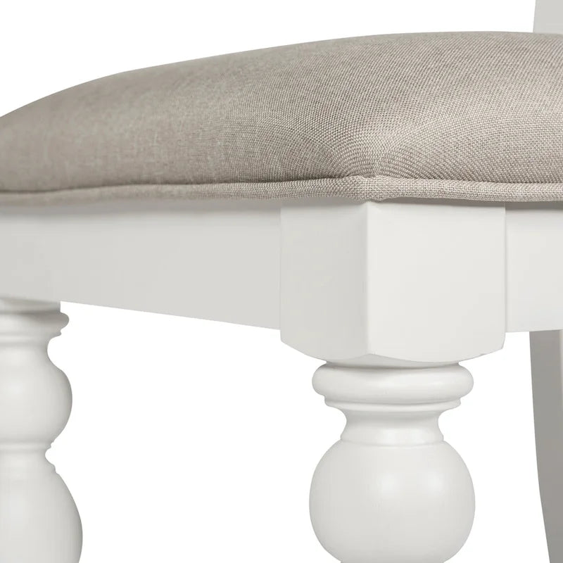 Mesa de comedor rectangular color blanco ostra  