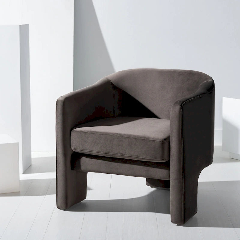 SAFAVIEH Couture Evchen Velvet Accent Chair - 30 W x 28 L x 30 H - 30Wx28Dx30H
