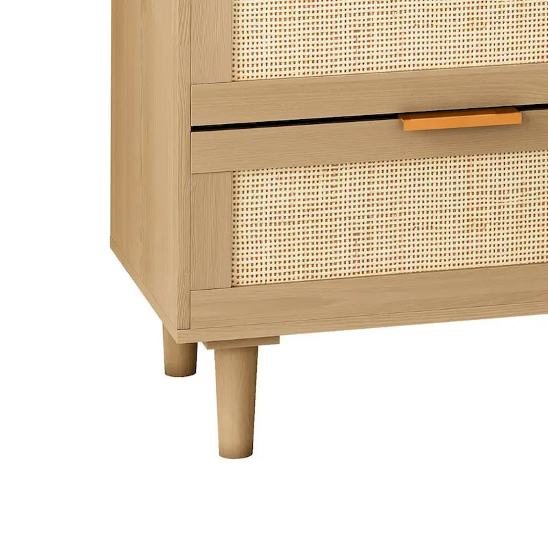 6-Schubladen Rattan-Kommode für Schlafzimmer und Wohnzimmer  