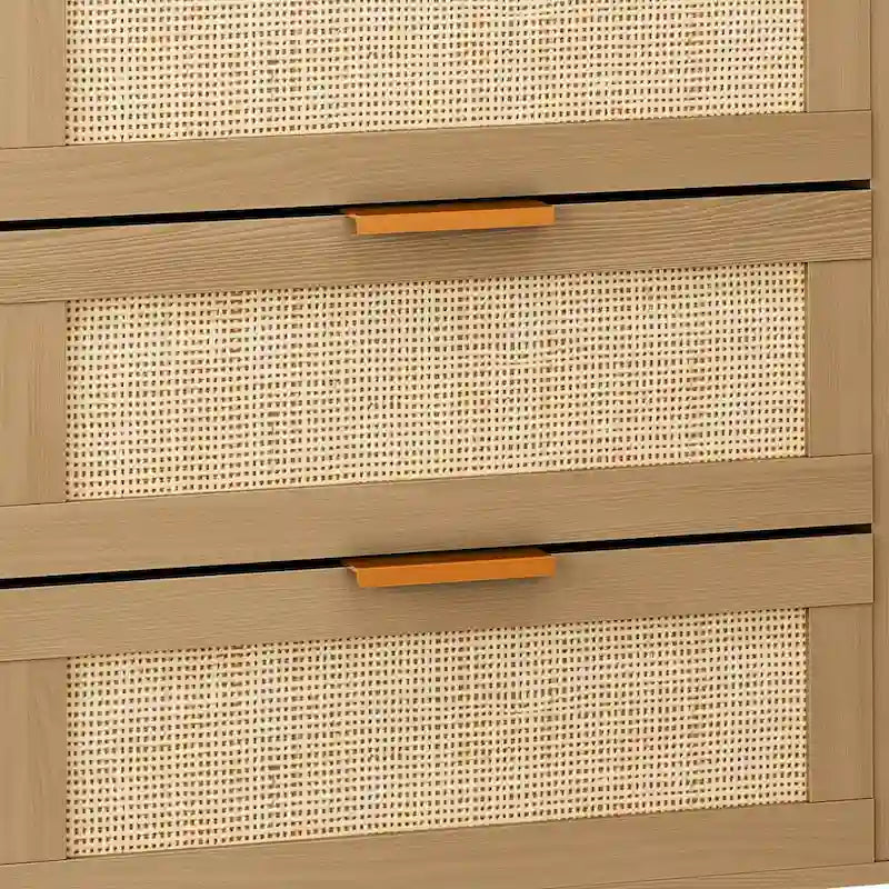 6-Schubladen Rattan-Kommode für Schlafzimmer und Wohnzimmer  
